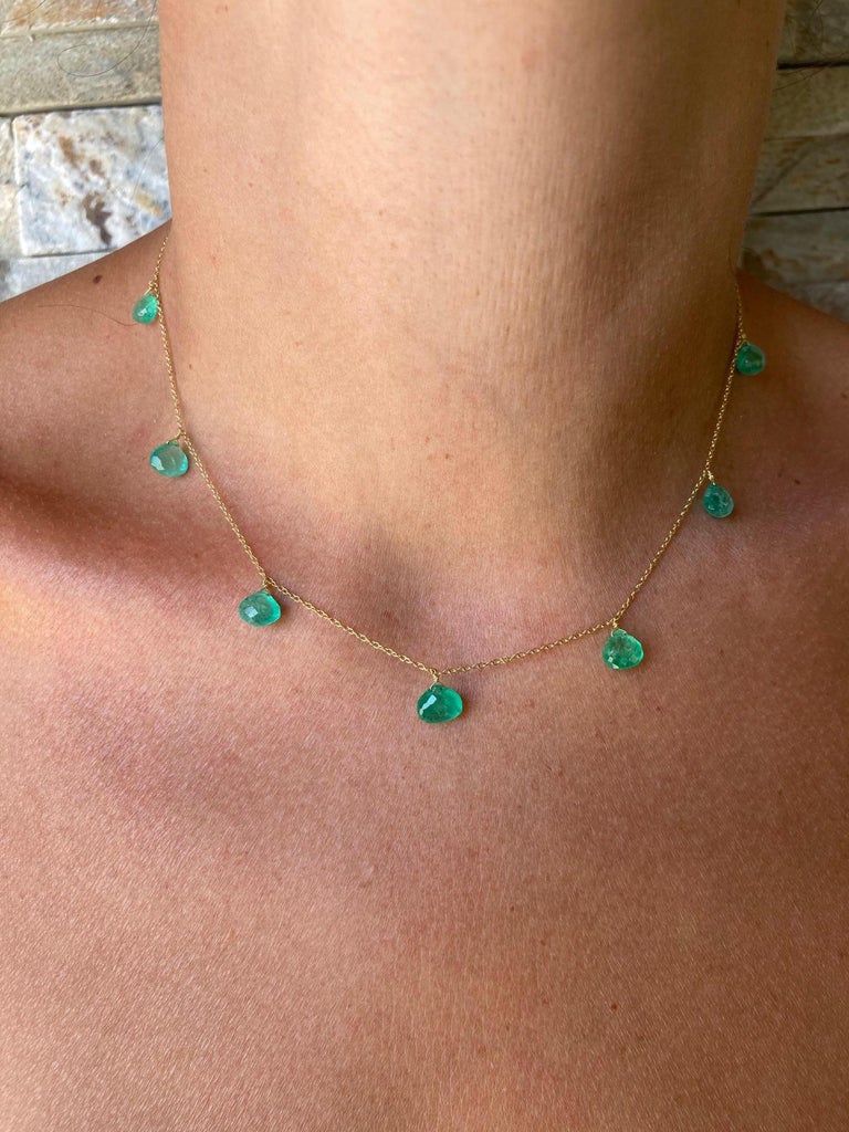 Colombian Emerald "7" Necklace For Sale at 1stDibs