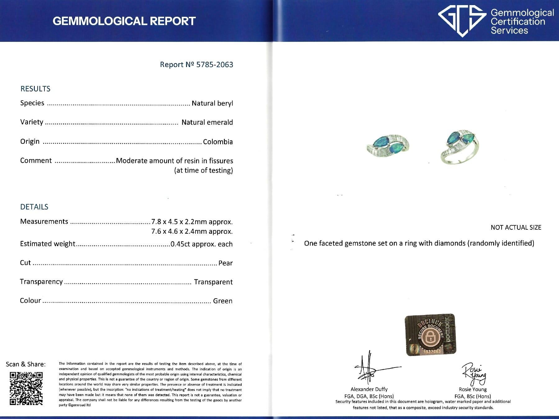 Anello con smeraldo colombiano e diamante da 1,20 carati - Antico in vendita 9