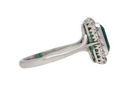 Colombian Emerald and Diamond Cluster Ring, circa 1920