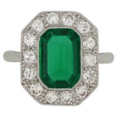 Colombian emerald and diamond coronet cluster, circa 1925.