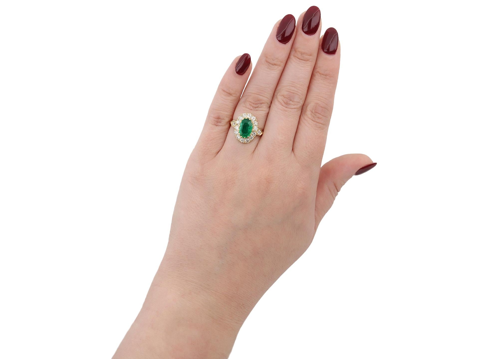 No Oil Colombian emerald and diamond coronet cluster ring, circa 1890. In Good Condition For Sale In London, GB