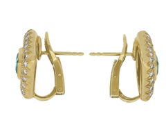 Colombian emerald and diamond earrings, French, circa 1970