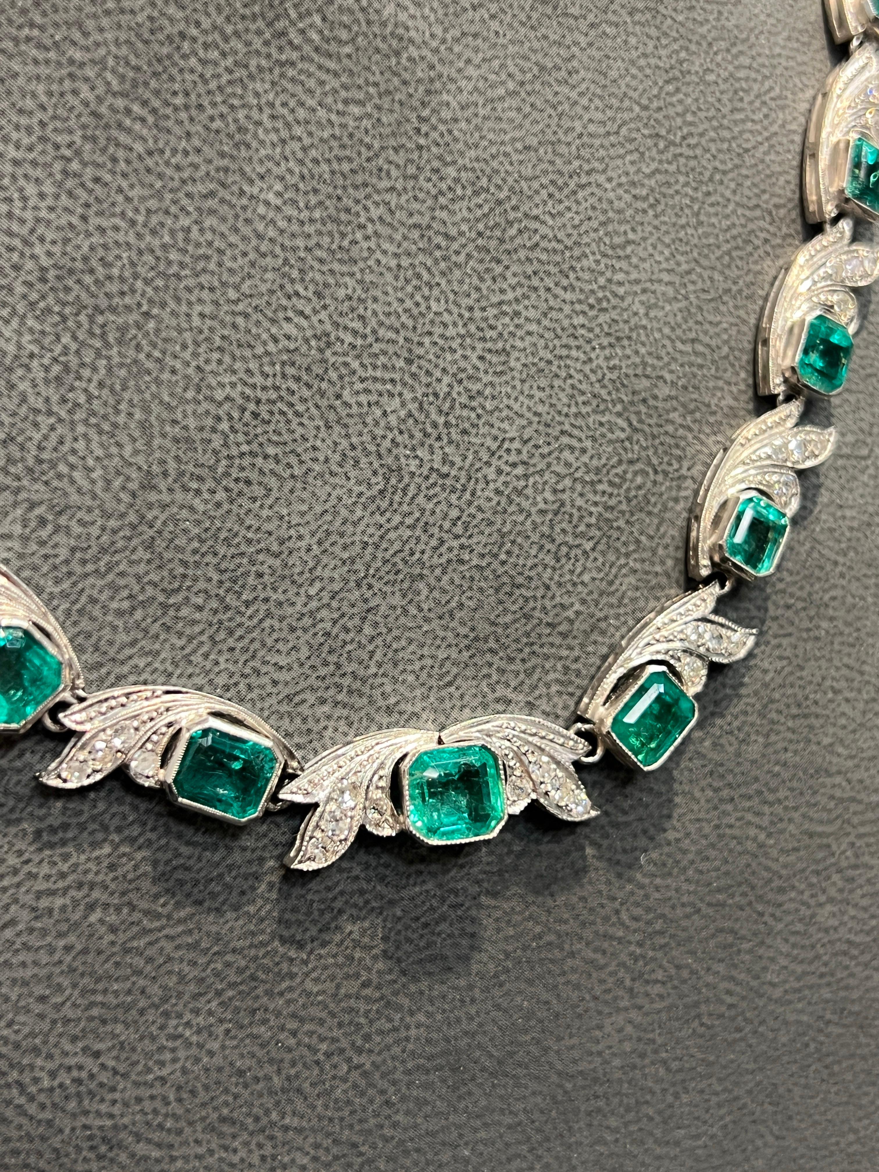 Collana di smeraldi e diamanti colombiani in vendita 2