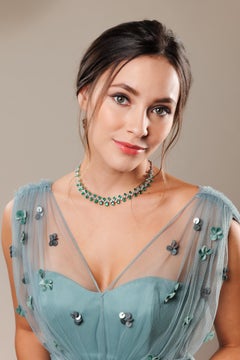 Sunita Nahata, collier d'émeraudes de Colombie et de diamants en or blanc 18 carats
