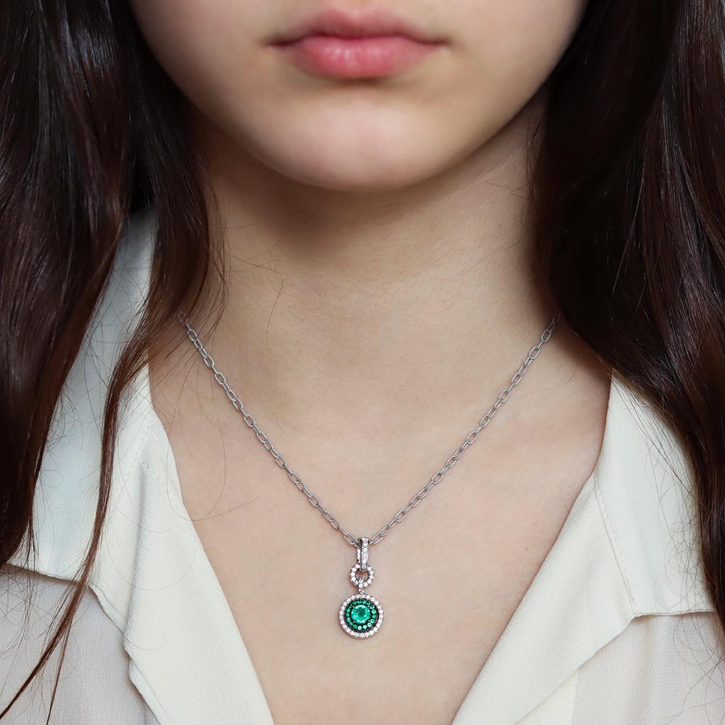 Colombian Emerald and Diamond Pendant Enhancer Bail & Matte Finish Necklace 4
