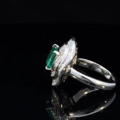Colombian Emerald and Diamond Platinum Ring