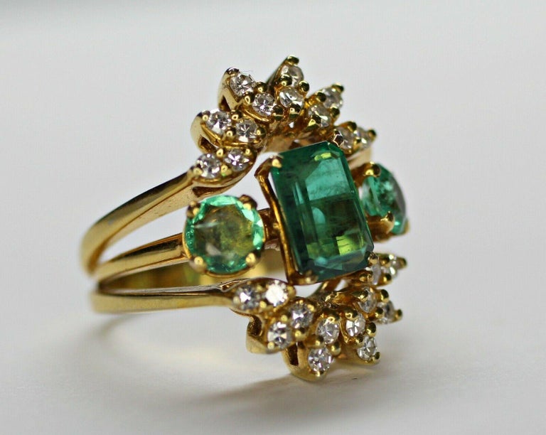 Colombian Emerald and Diamond Ring 2.50 Carat Total Weight For Sale ...