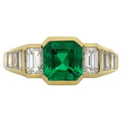 Colombian Emerald and Diamond Ring, Circa 1970.
