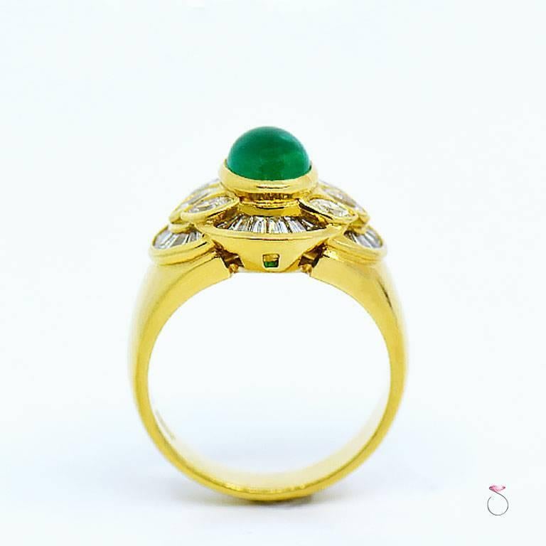 Oval Cut Colombian Emerald and Diamond Ring