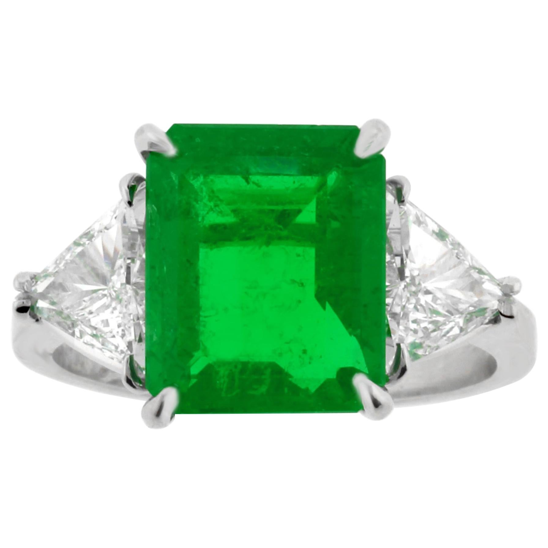 Colombian Emerald and Diamond Ring from Pampillonia Jewelers