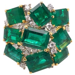 Colombian Emerald and Diamond Ring in 18 Karat Gold