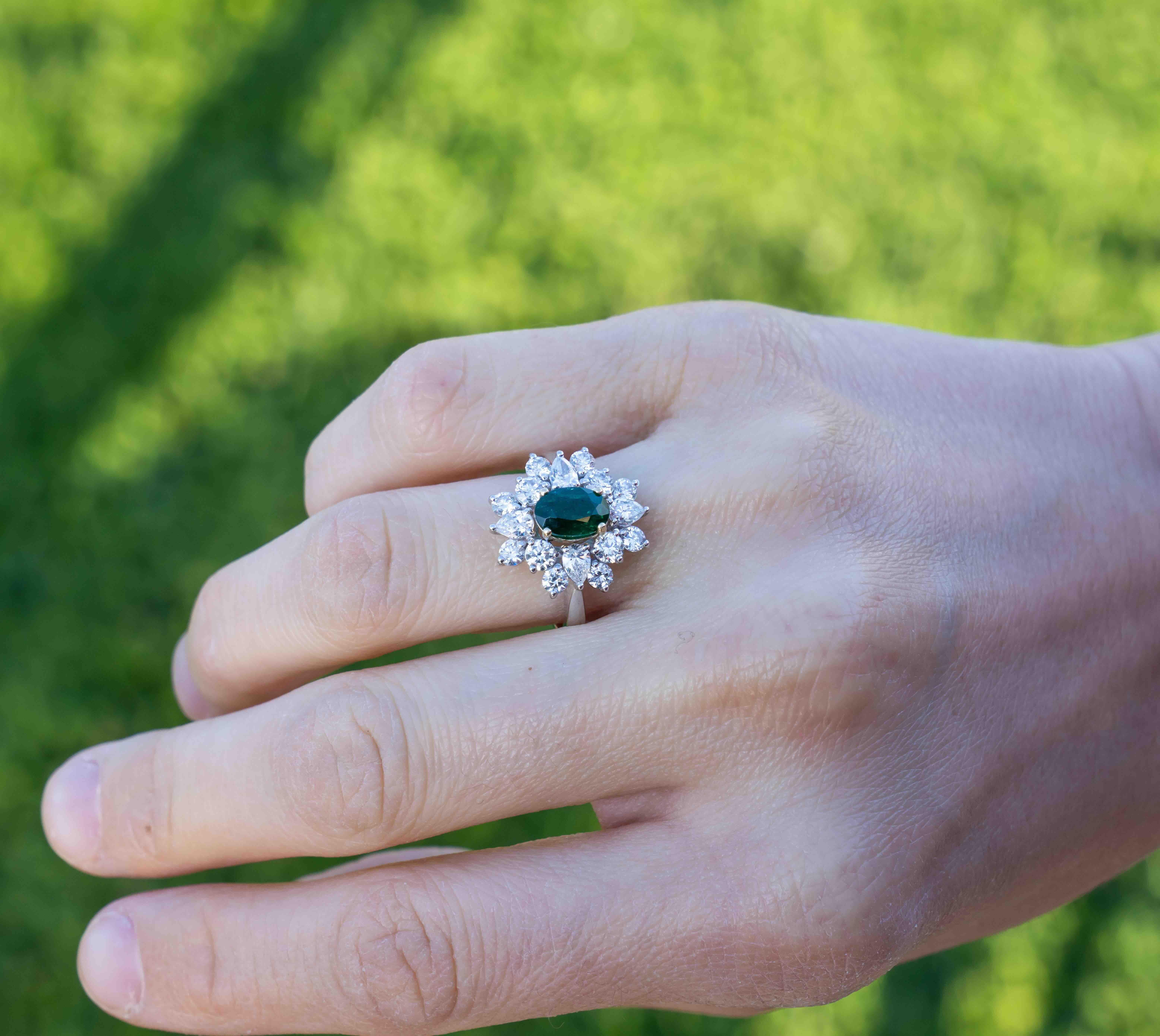For Sale:  Colombian Emerald And Diamond Statement Ring 3
