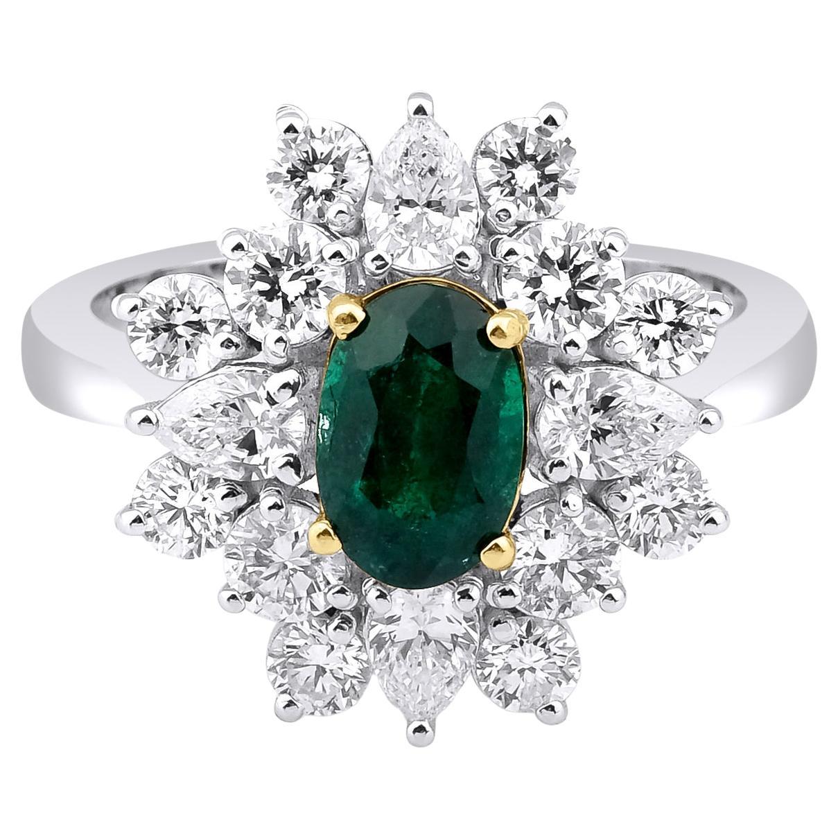 For Sale:  Colombian Emerald And Diamond Statement Ring