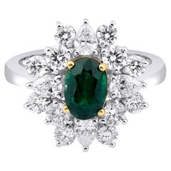 Anello con smeraldo colombiano e diamante