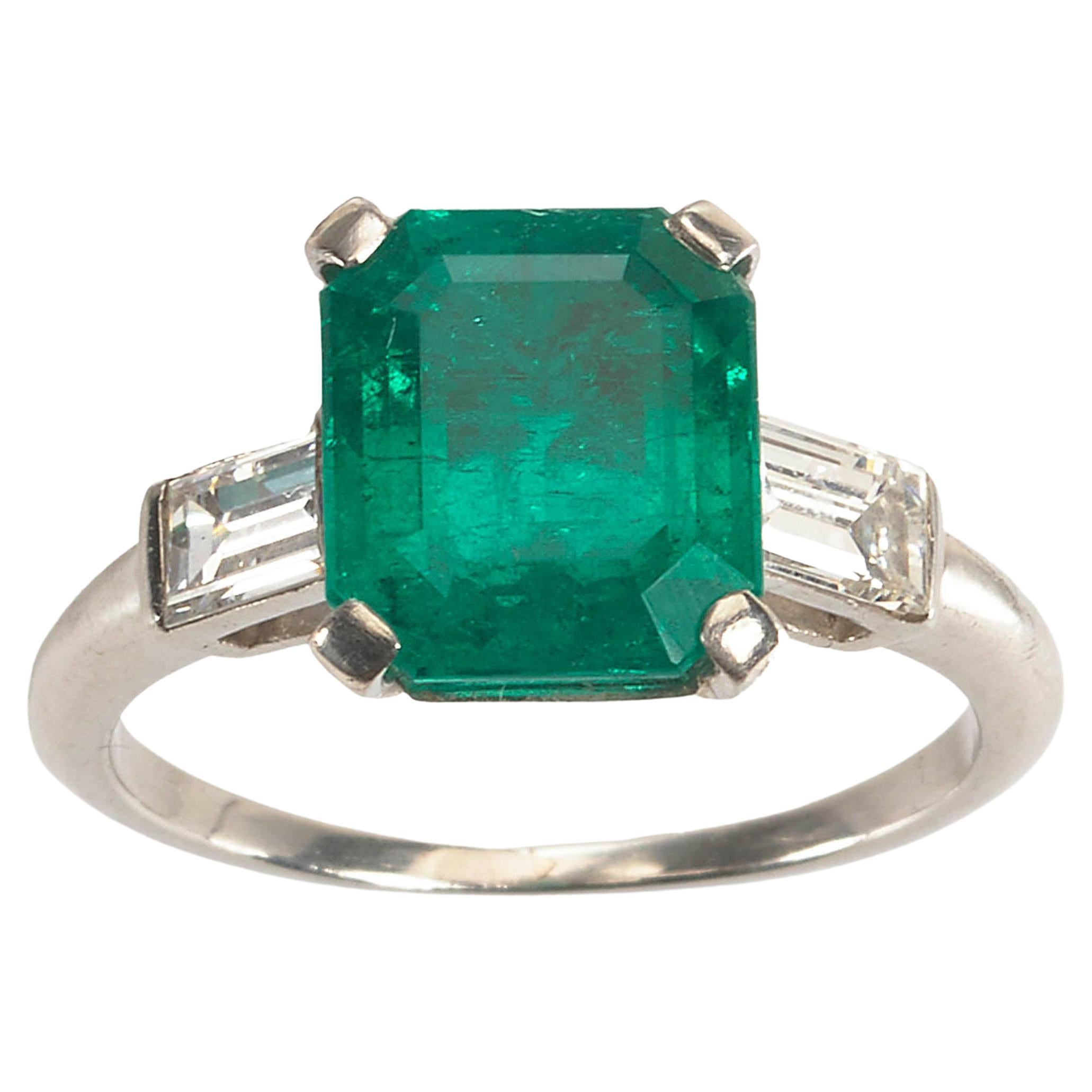 Colombian Emerald and Diamond Three-Stone Ring, circa 1910 For Sale at ...