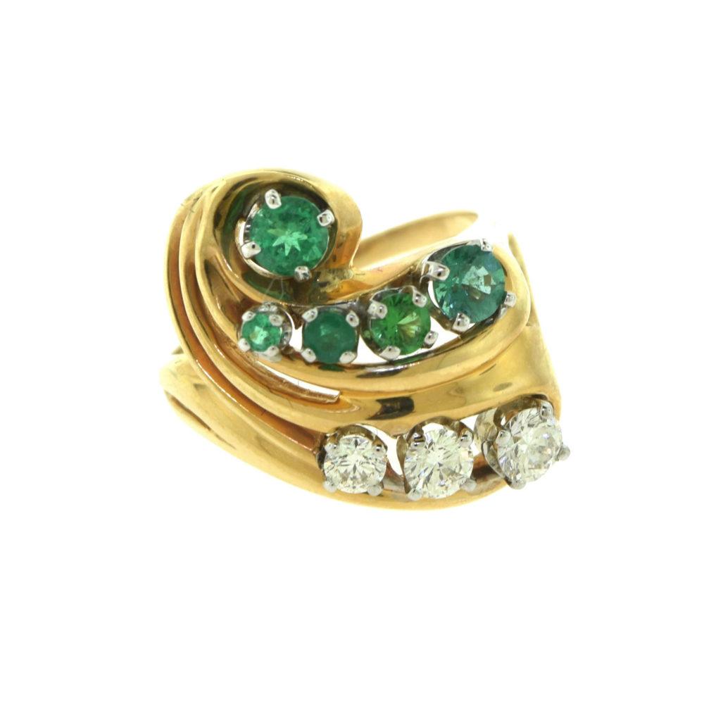 Brilliance Jewels, Miami
Questions? Call Us Anytime!
786,482,8100

Ring Size: 7.5

Style: Two Stone Swirl Ring

Metal: Yellow Gold

Metal Purity: 14k

Stones:  5 Round Colombian Emeralds

                3 Round Brilliant Diamonds

Diamond Color: