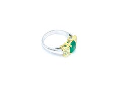 Colombian Emerald and Fancy Yellow Diamond Ring
