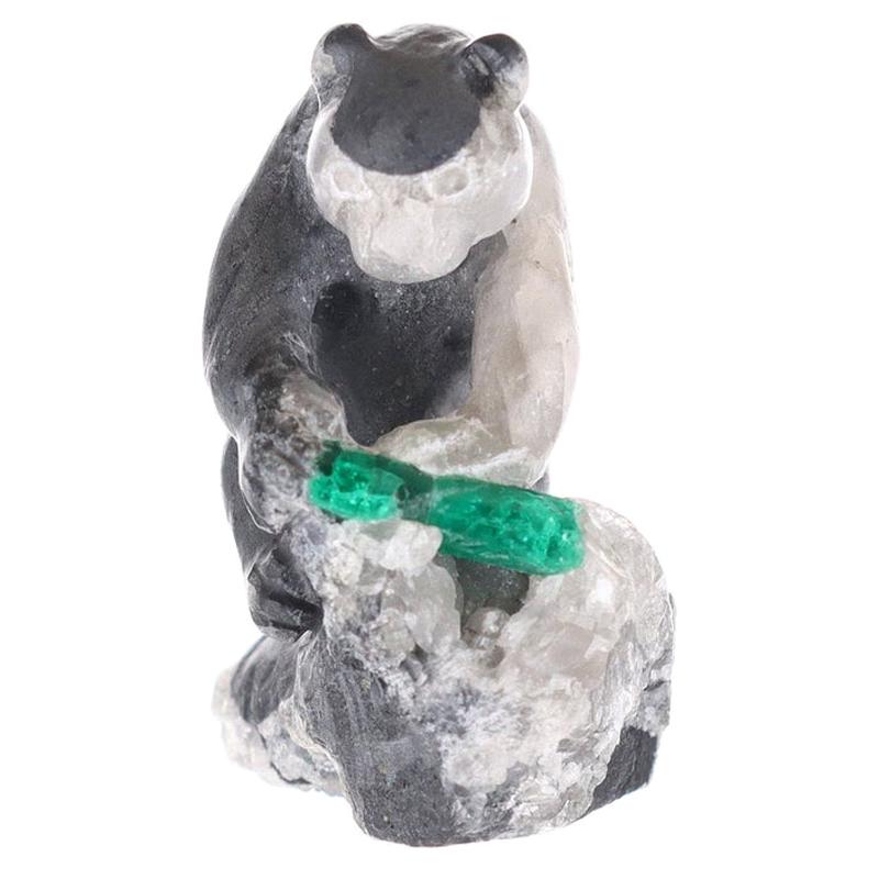 Colombian Emerald Bear Rough Crystal Sculpture For Sale