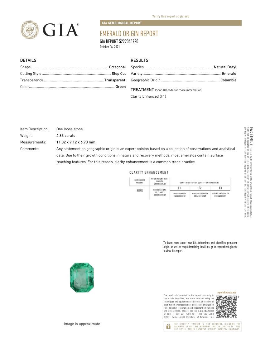 Colombian Emerald Bezel Set Ring Yellow Gold 18k 1