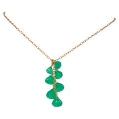 Colombian Emerald Briolette Grape Necklace