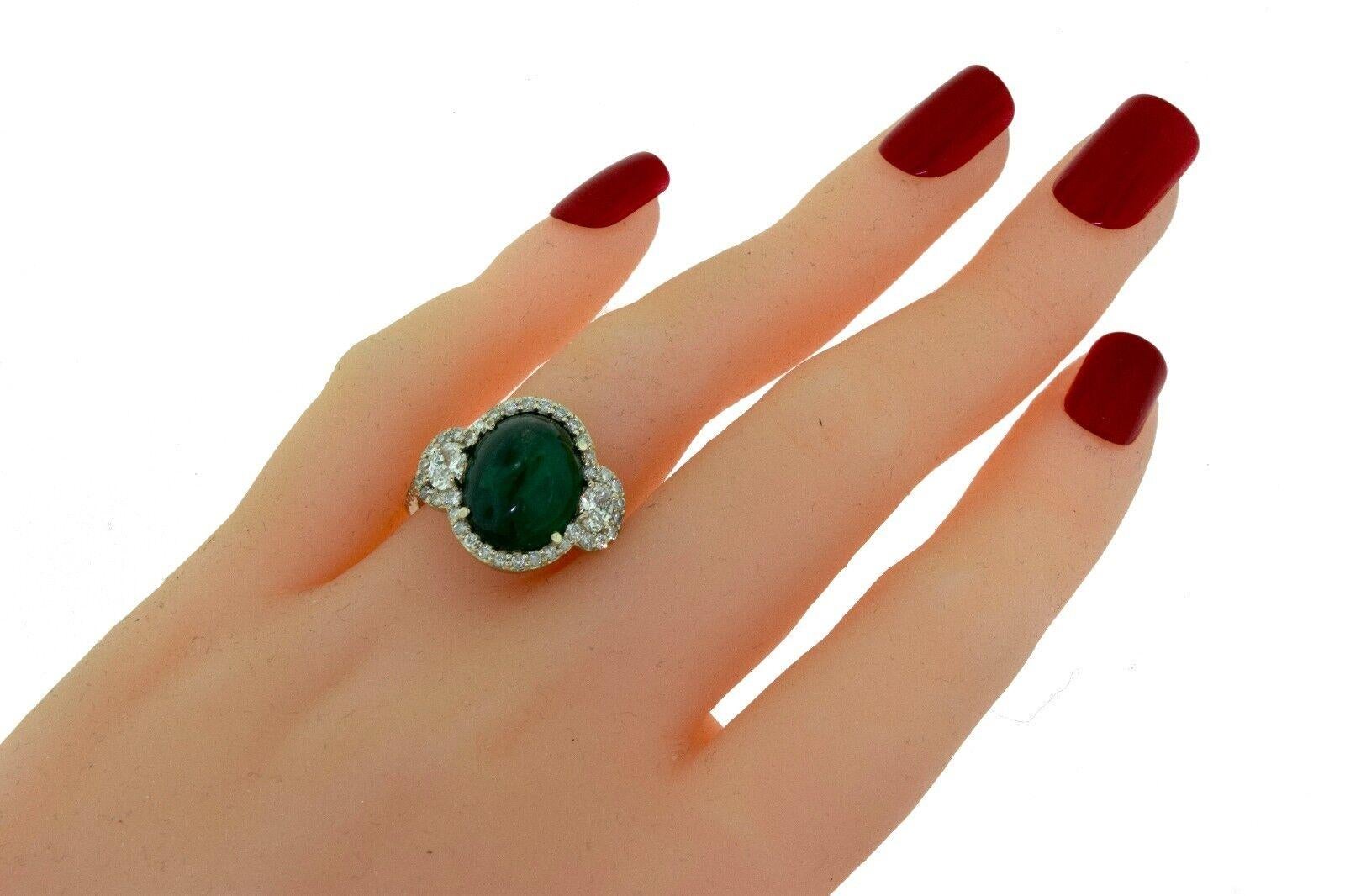 Metal: White Gold

Metal Purity: 18k

​​​​​​​Stones: Colombian Emerald

                  Round Brilliant Diamonds

​​​​​​​Diamond Color: G - H

​​​​​​​Diamond Clarity: VS

​​​​​​​Diamond Weight: 2.0 ct

​​​​​​​Emerald Weight: 7.5 ct

​​​​​​​Emerald