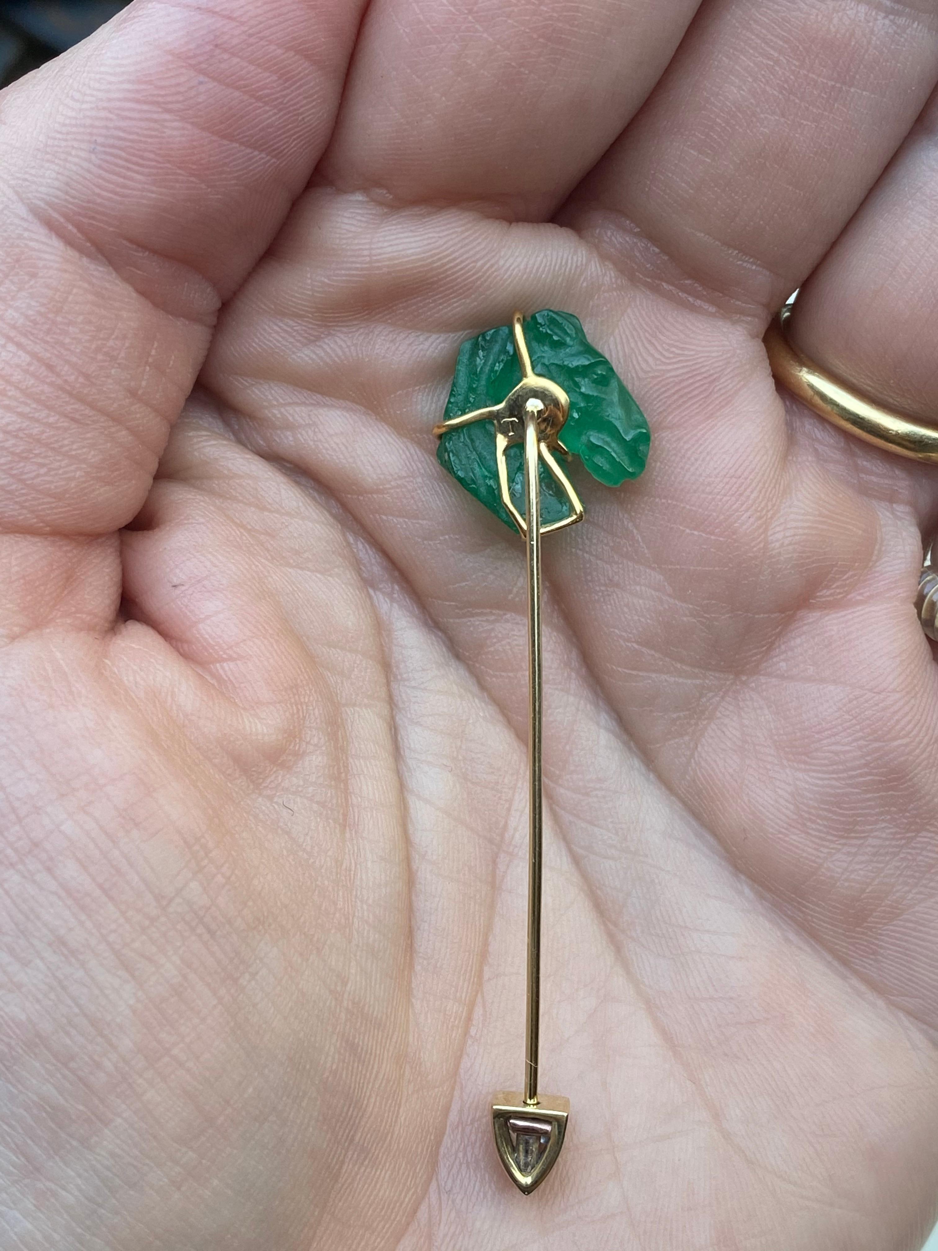 emerald lapel pin