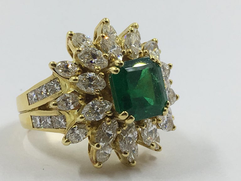 Colombian Emerald Cocktail Ring 18 Karat Gold # 21-11889 For Sale at ...