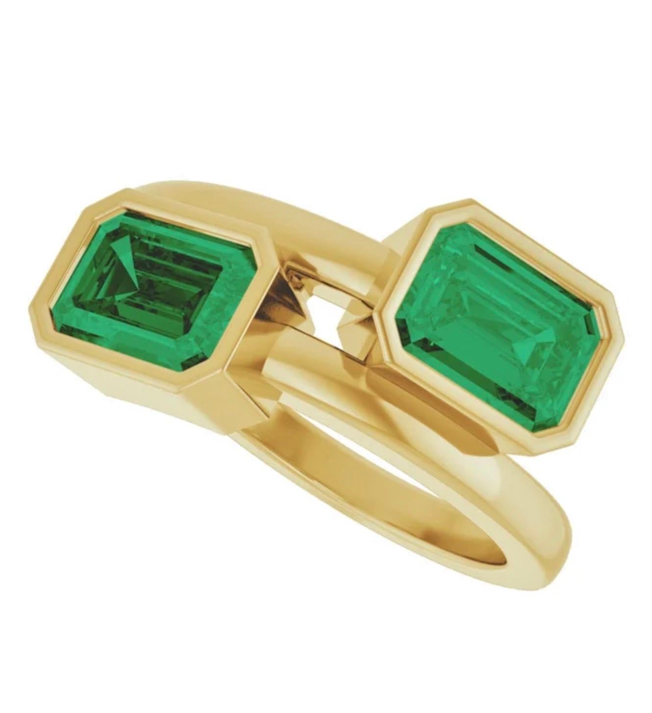 Women's Colombian Emerald Diamond Bypass 