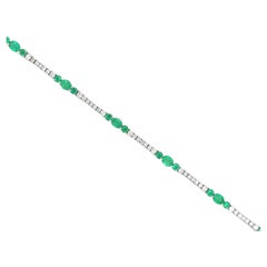 Roman Malakov Diamonds Bracciale con linea di smeraldi colombiani e diamanti a taglio misto da 2,45 carati