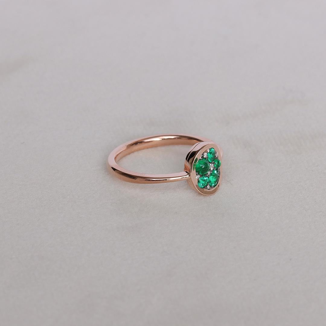Colombian Emerald Diamond Pave Ring For Sale 4