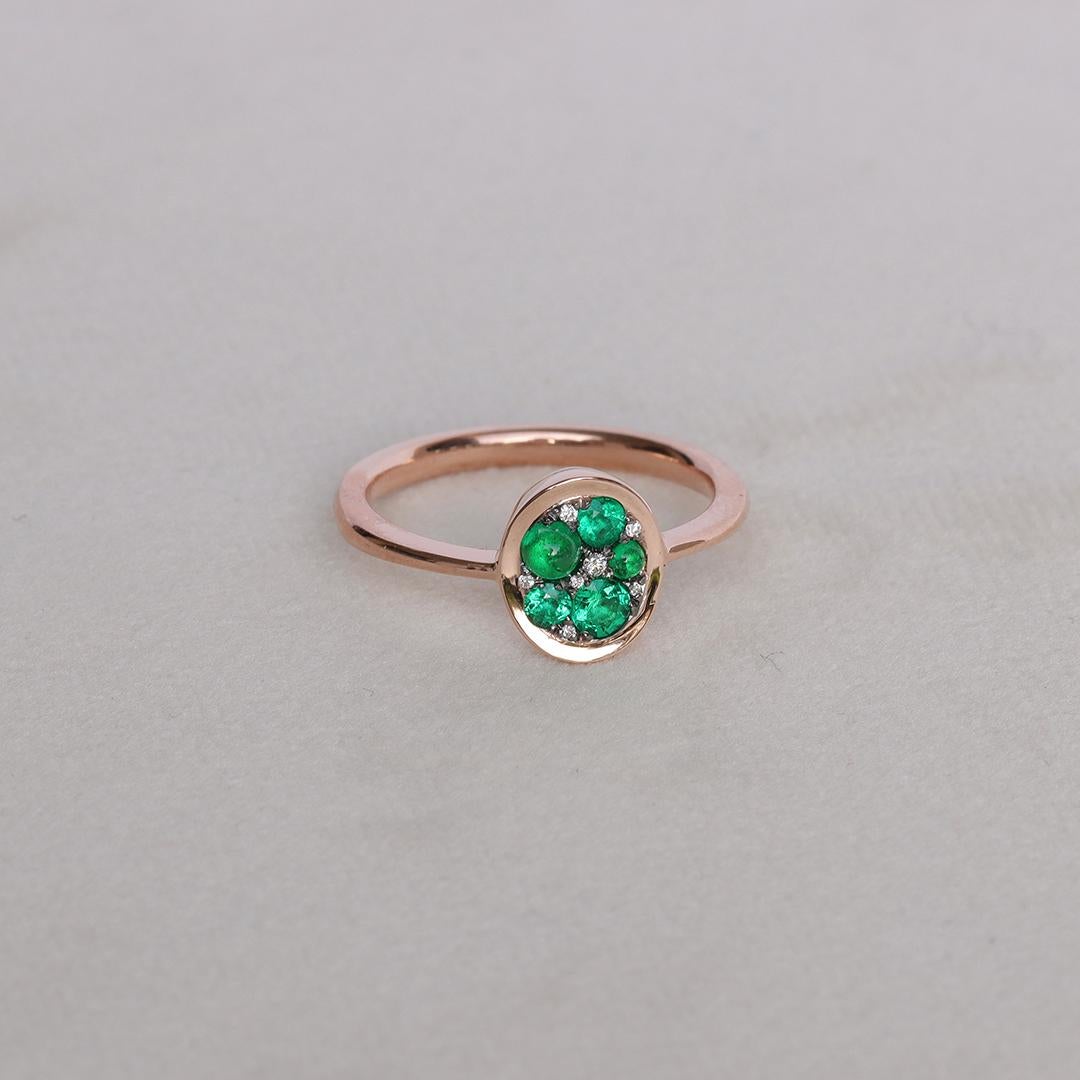 Colombian Emerald Diamond Pave Ring For Sale 5