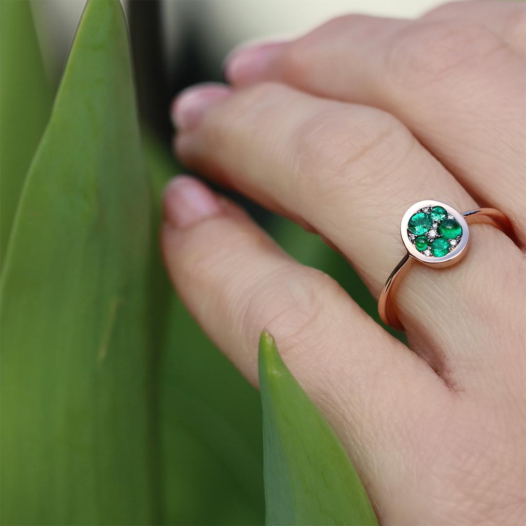 Colombian Emerald Diamond Pave Ring For Sale 7