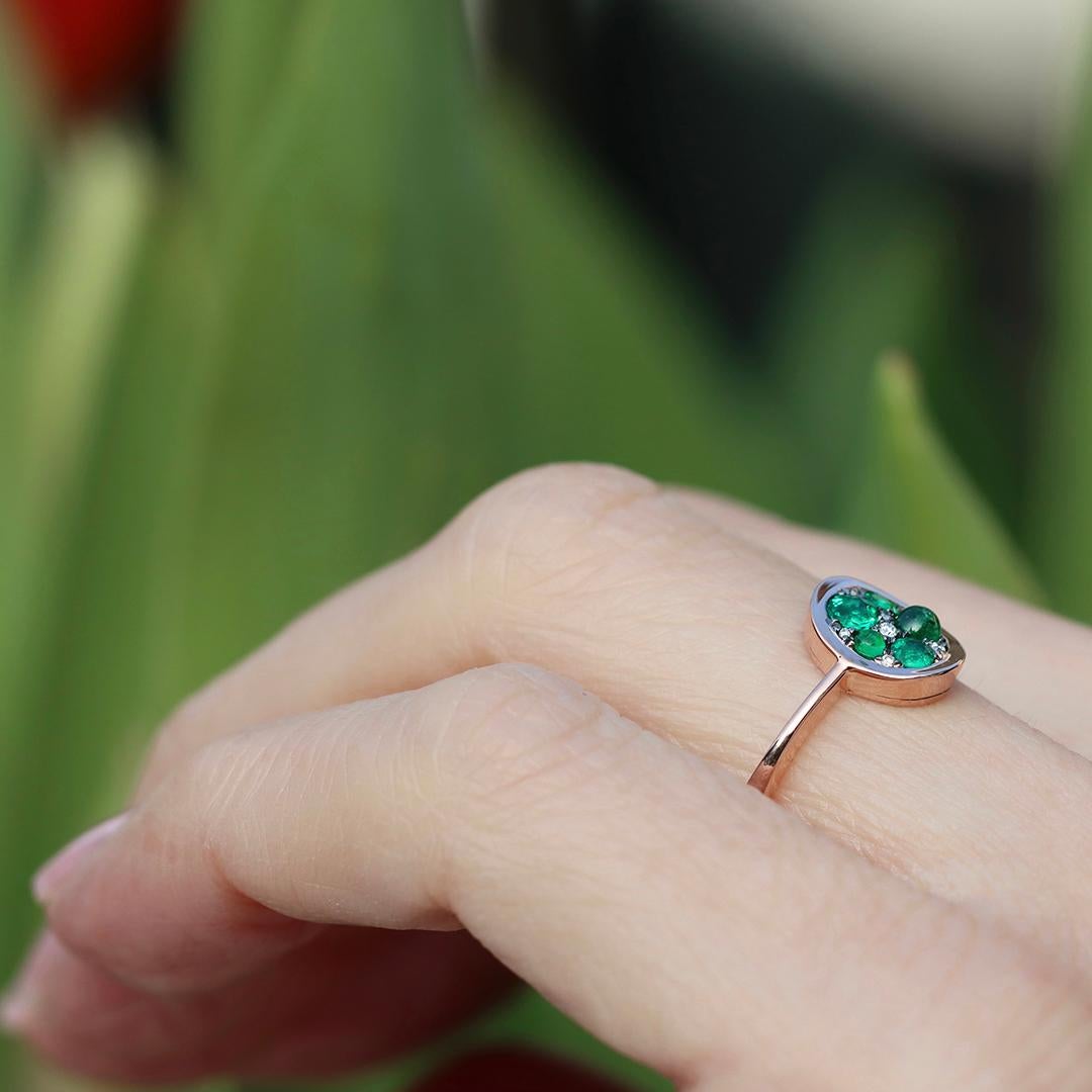Colombian Emerald Diamond Pave Ring For Sale 9