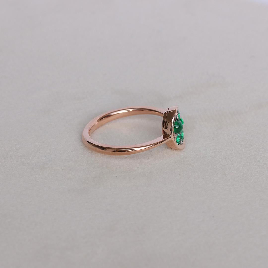 Colombian Emerald Diamond Pave Ring For Sale 3