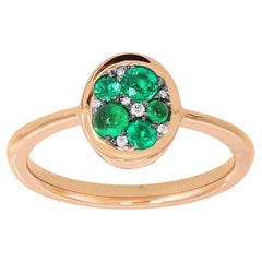Kolumbianischer Smaragd-Diamant-Pavé-Ring