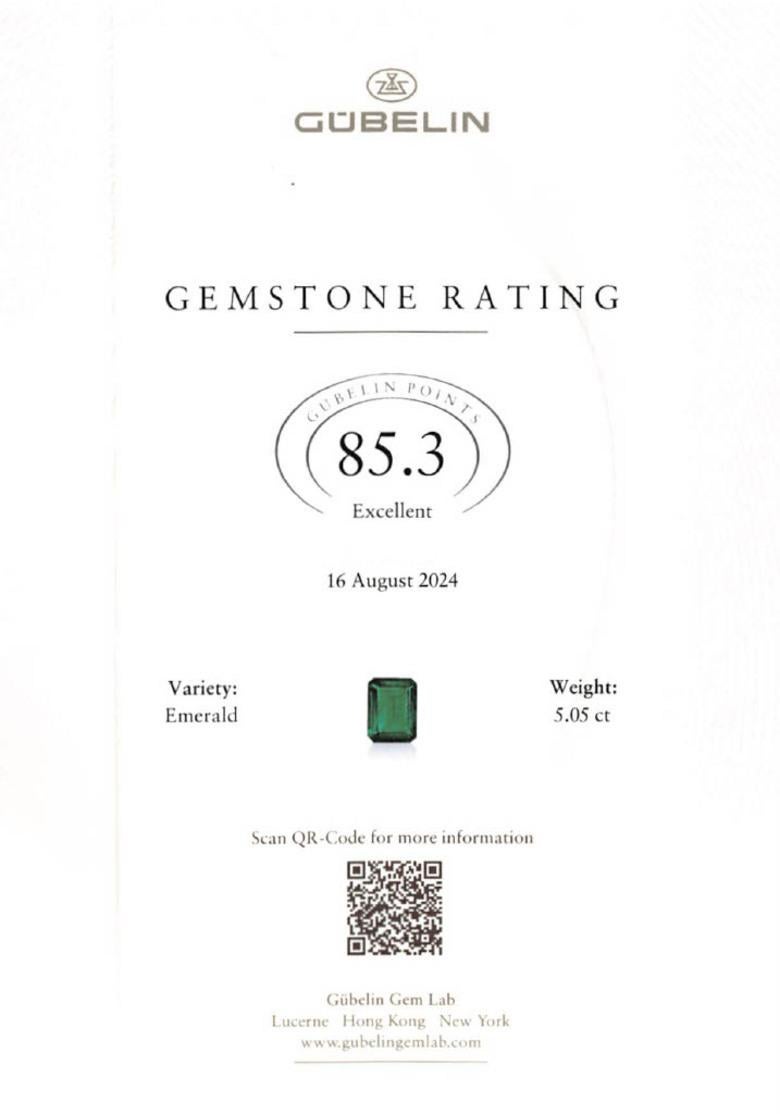 Kolumbianischer Smaragd & Diamant Platinring, Gübelin zertifiziert (Smaragdschliff) im Angebot