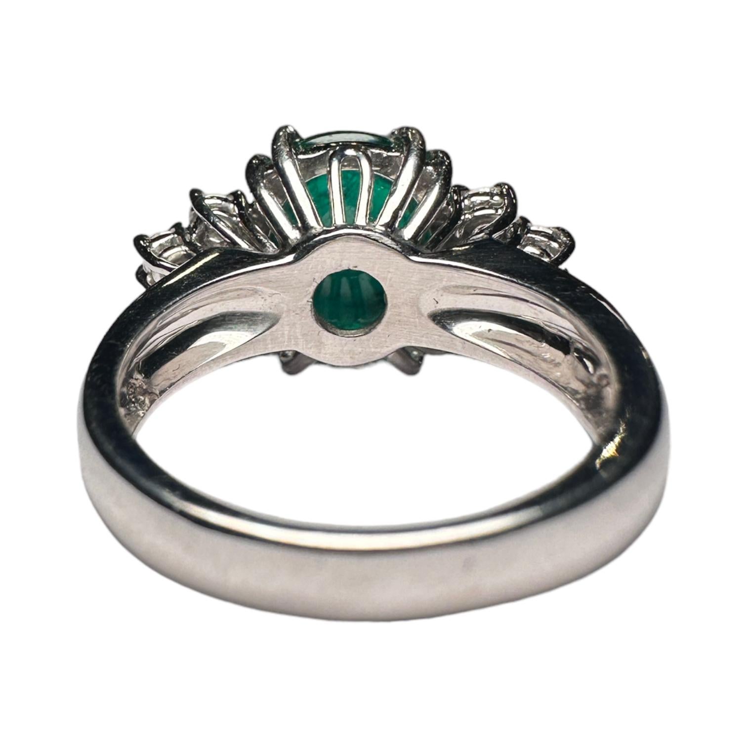 Colombian Emerald Diamond Ring, 1970s For Sale 8
