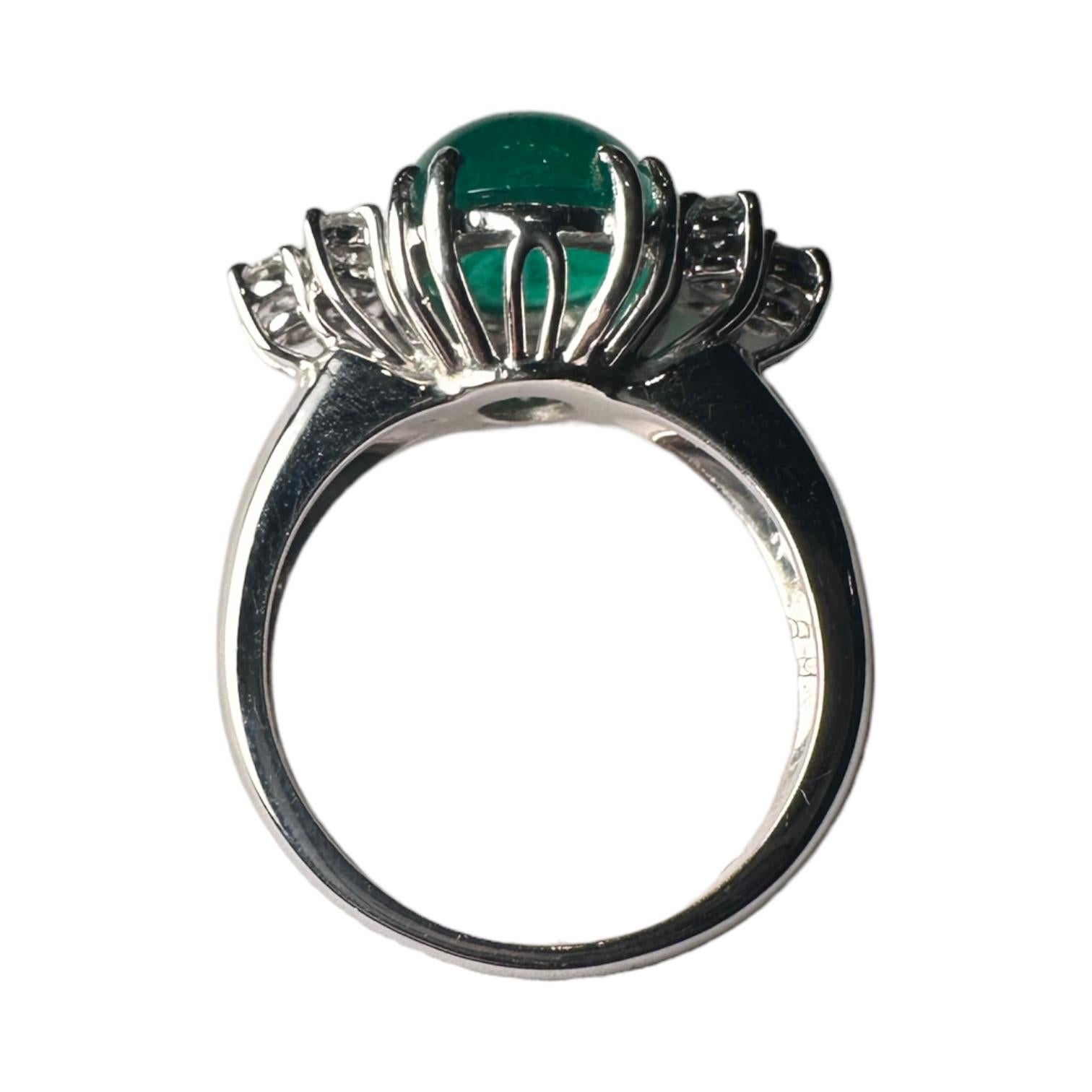 Colombian Emerald Diamond Ring, 1970s For Sale 9