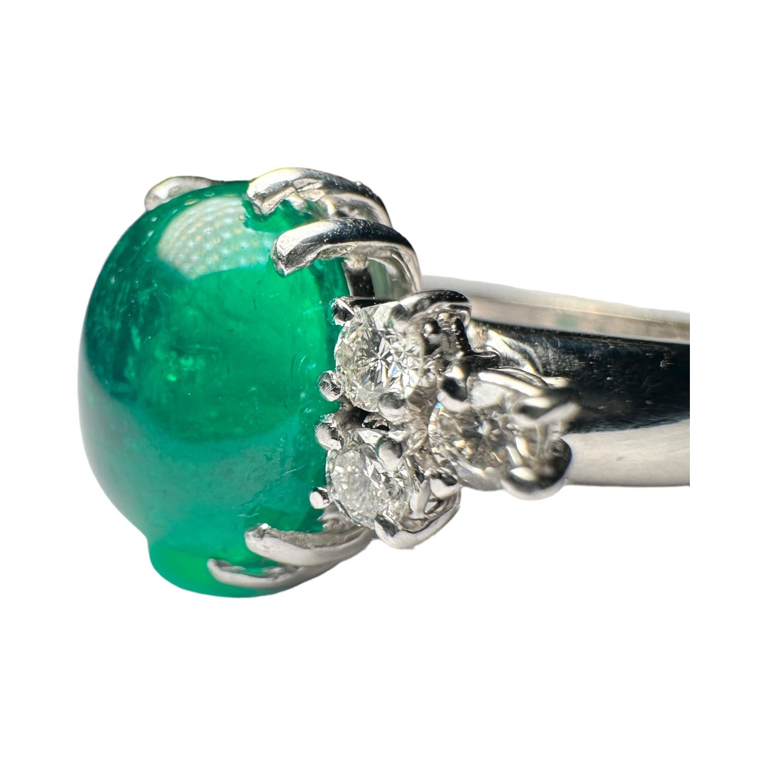 Colombian Emerald Diamond Ring, 1970s For Sale 10