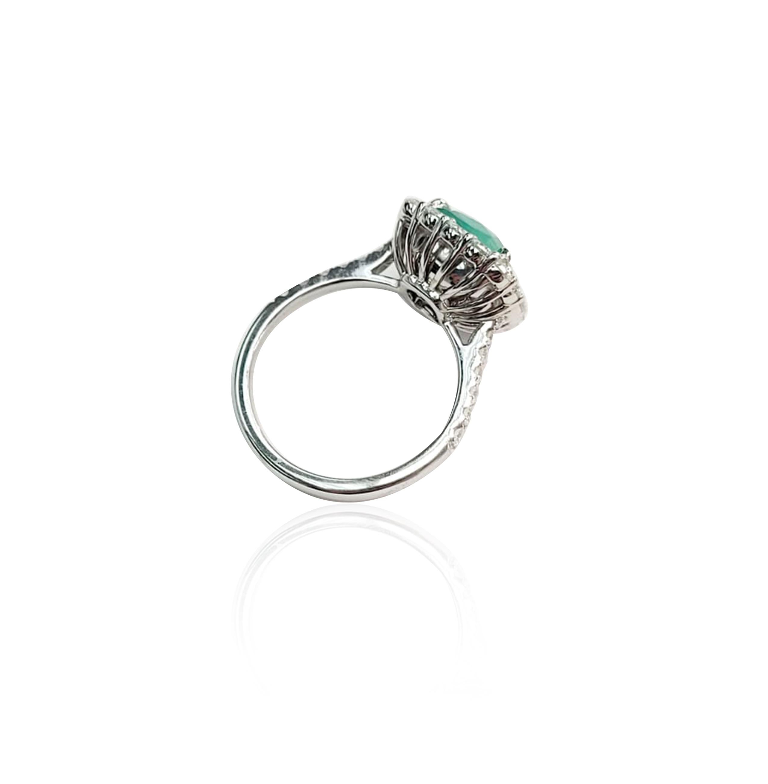 Women's or Men's Colombian Emerald & Diamond Ring #17768