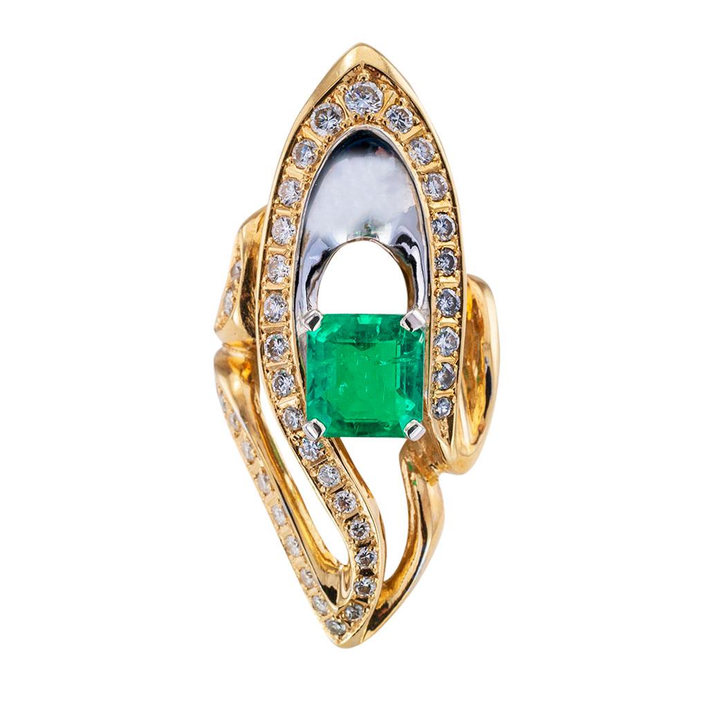 Colombian emerald diamond and two tone gold cocktail ring by Kunio.* Love it because it caught your eye, and we are here to connect you with beautiful and affordable jewelry.  It is time to claim a special reward for Yourself!  Clear and concise