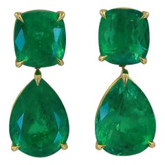 Spectra Fine Jewelry GRS Certified Colombian Emerald Drop Earrings
