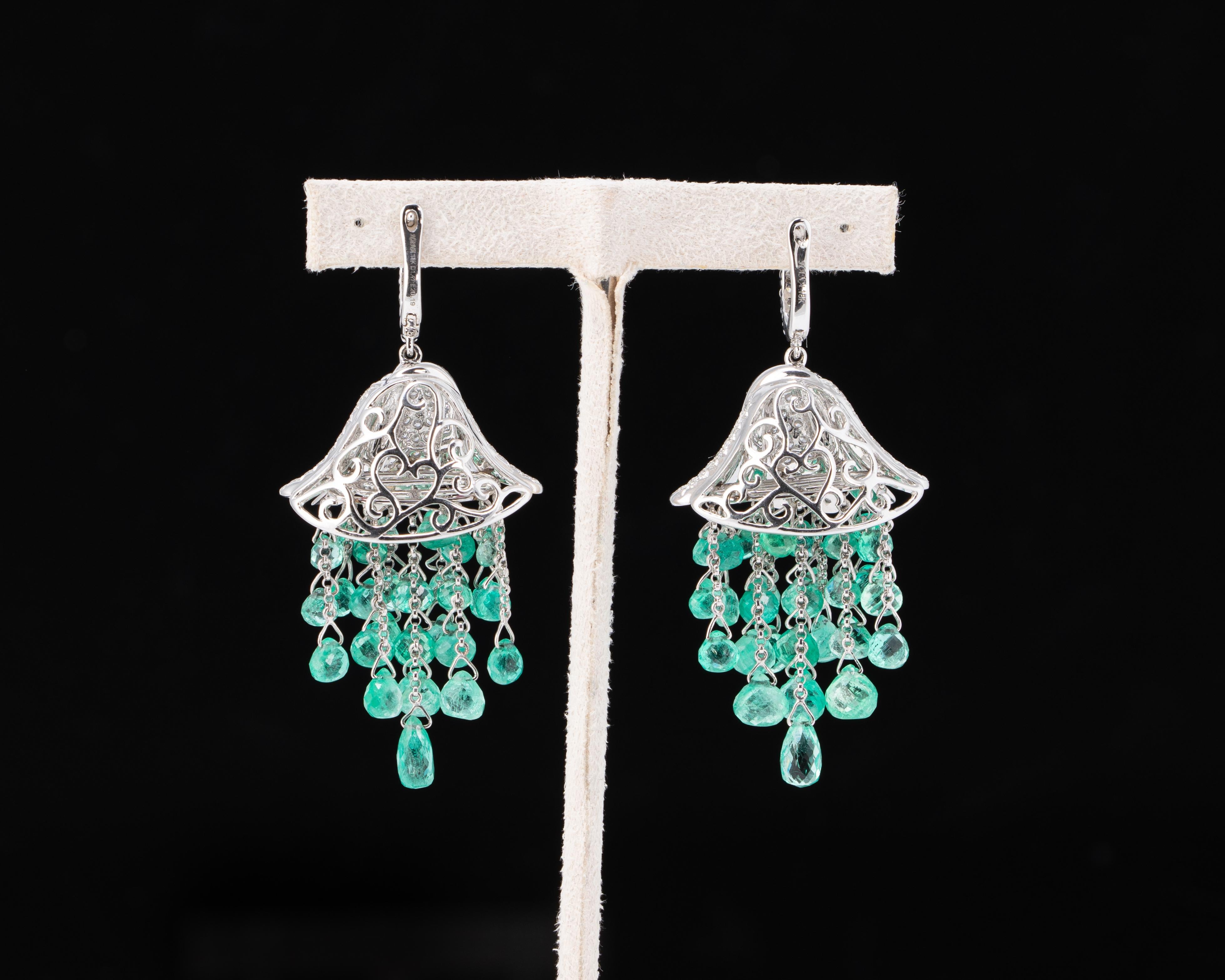 teal chandelier earrings