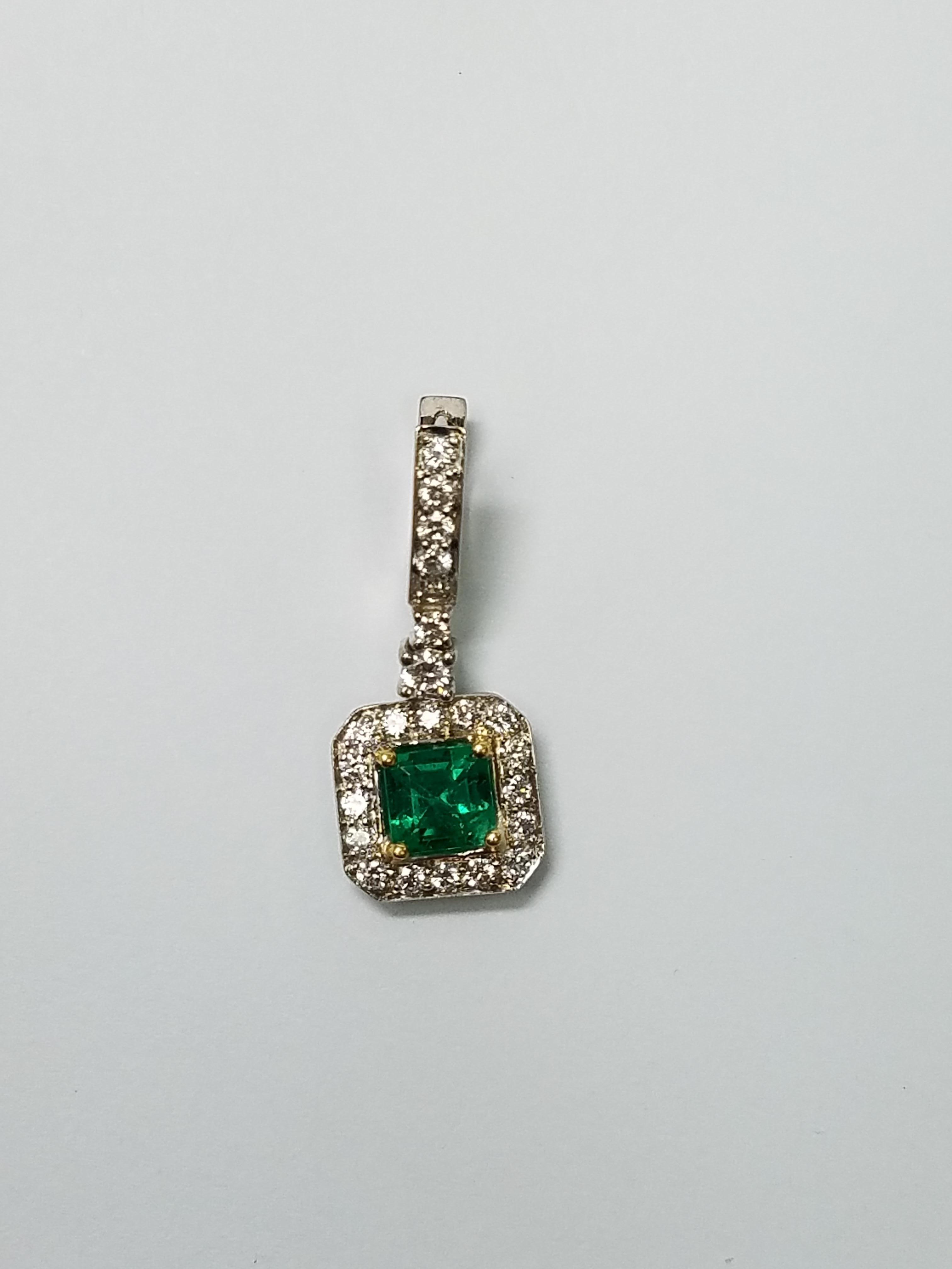 Women's Colombian Emerald Earrings Approximate 1.60 Carat