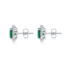 Boucles d'oreilles émeraude colombienne clous d'oreilles taille émeraude 2.27 Carat