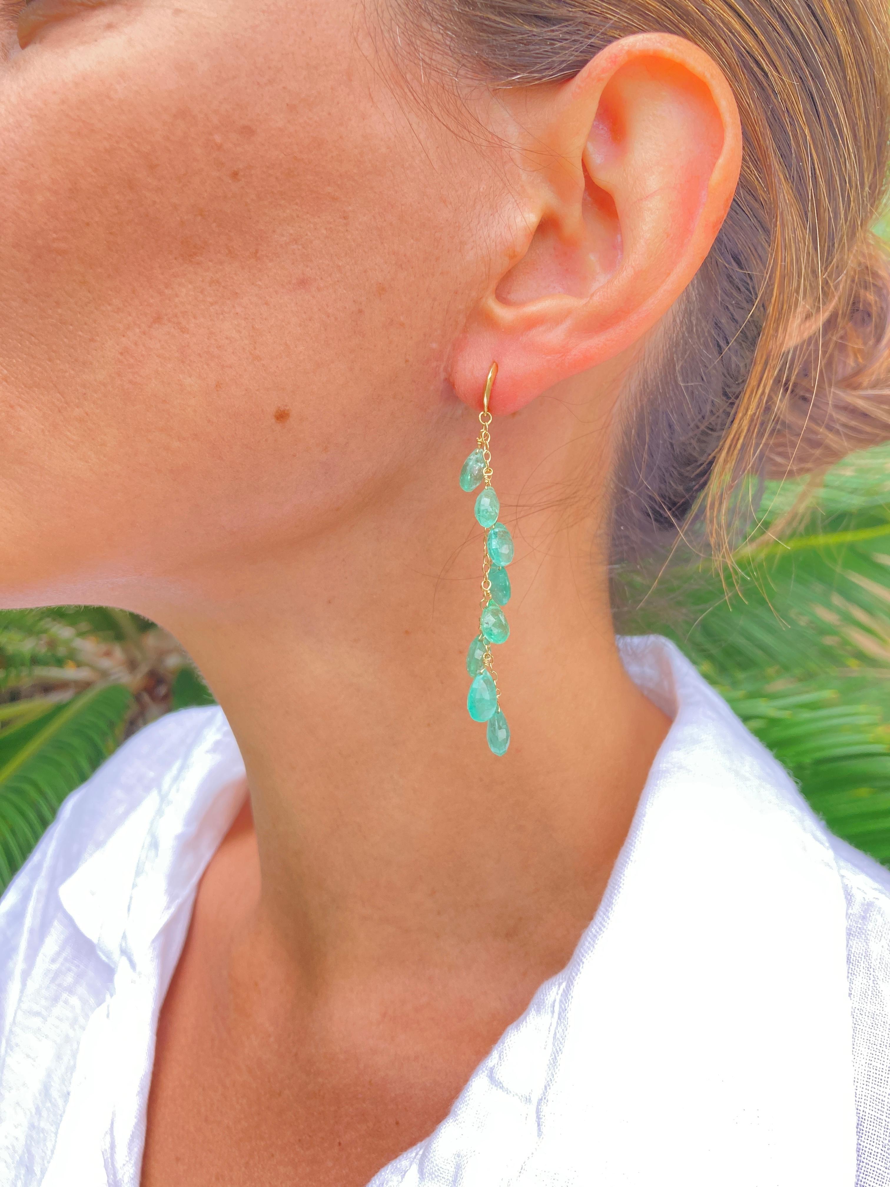 Colombian Emerald Earrings In New Condition For Sale In Los Angeles, CA