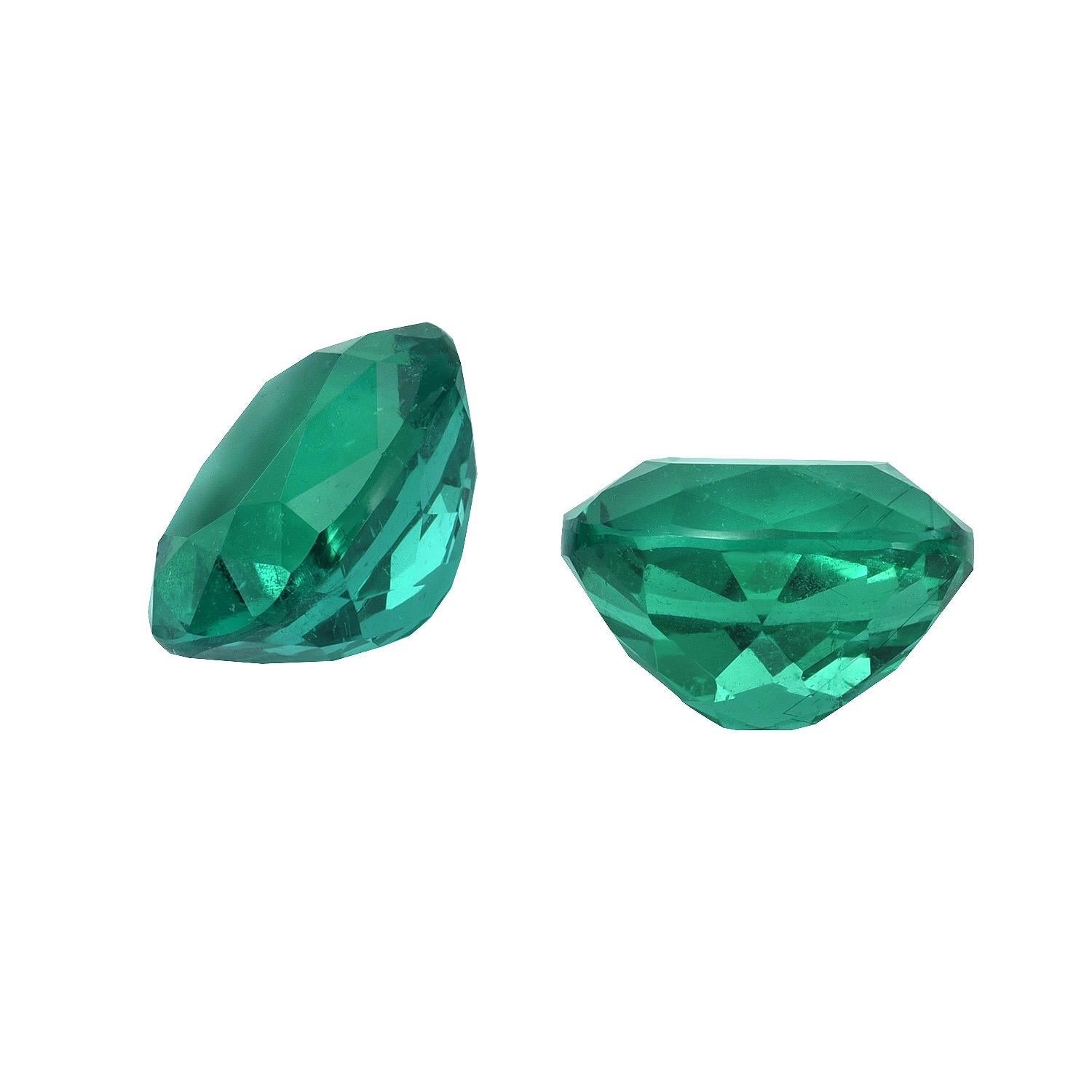 Luminous pair of Colombian Emerald earring gems, weighing a total of 3.11 carats, offered loose to a fine gemstone lover.
The G.I.A certificate is attached to the image selection for your reference.
Returns are accepted and paid by us within 7 days