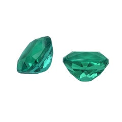 Colombian Emerald Gemstone Pair 3.11 Carats Cushion Loose Gems