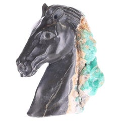 Colombian Emerald Horse Rough Crystal Sculpture