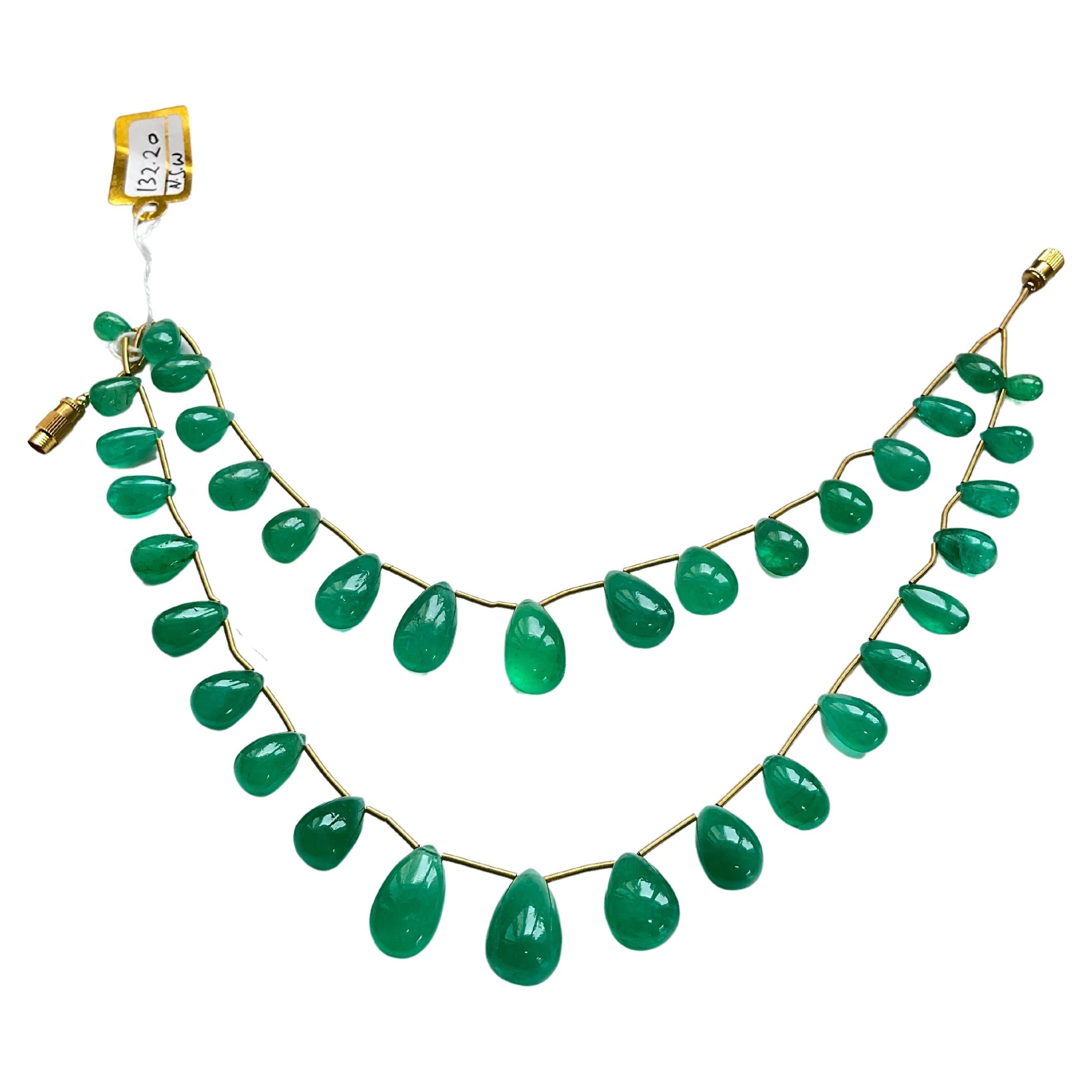 Colombian Emerald Layout Suite Smooth Drop Natural Gemstone for Fine Jewelry